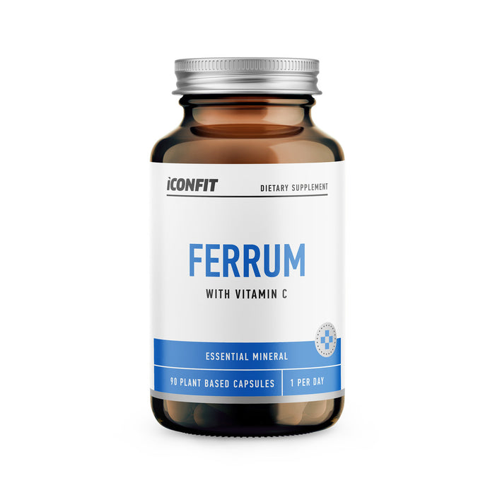 ICONFIT Ferrum Dzelzs 20mg + Vitamīns C 1000mg (90 Kapsulas)