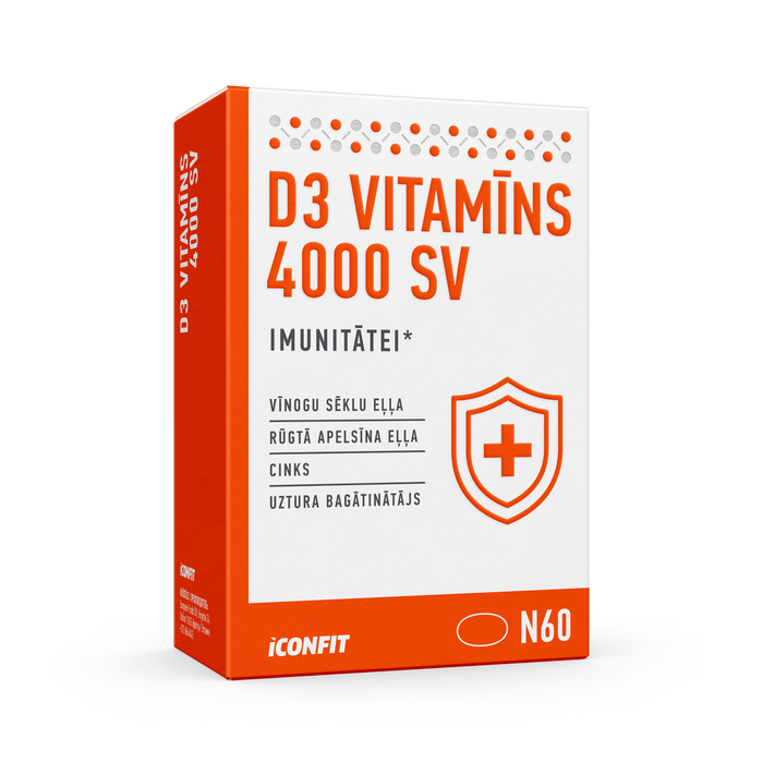 ICONFIT D3 vitamīns imunitātei 4000 SV (60 kapsulas)